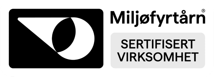 Logo for Miljøfyrtårn Sertifisert Virksomhet.